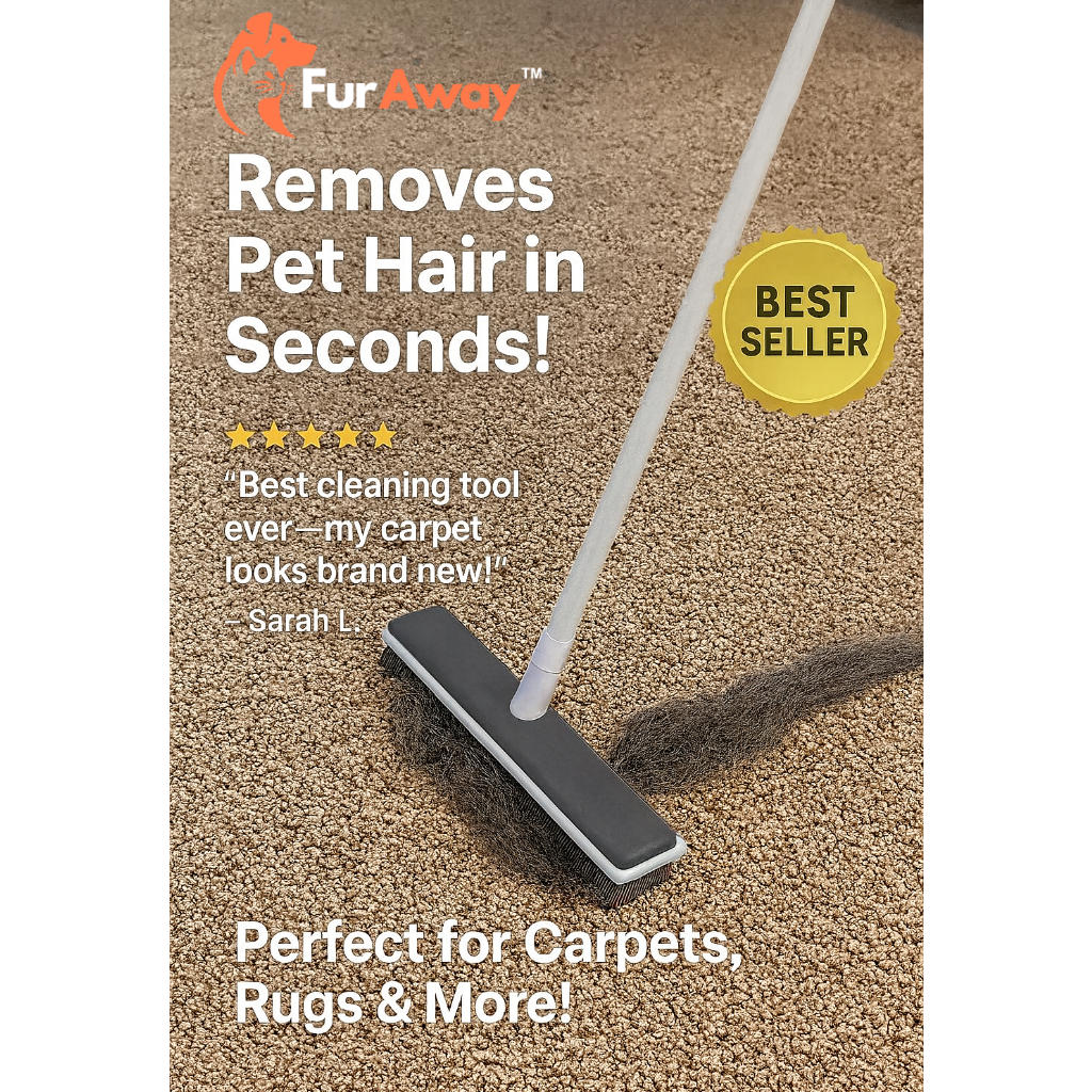 FurAway Pet Hair Broom & Brush + 3 Free Gifts